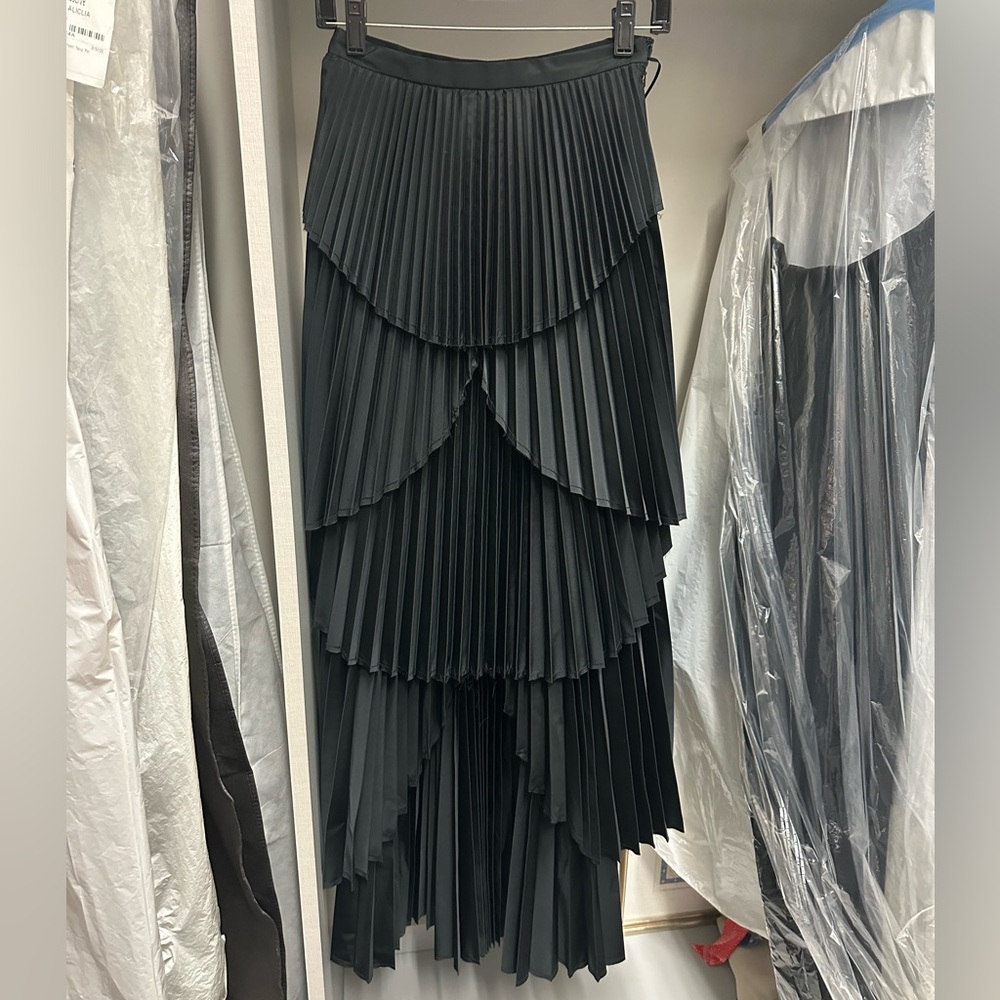 AMUR Black Ophelia Layered Maxi Skirt